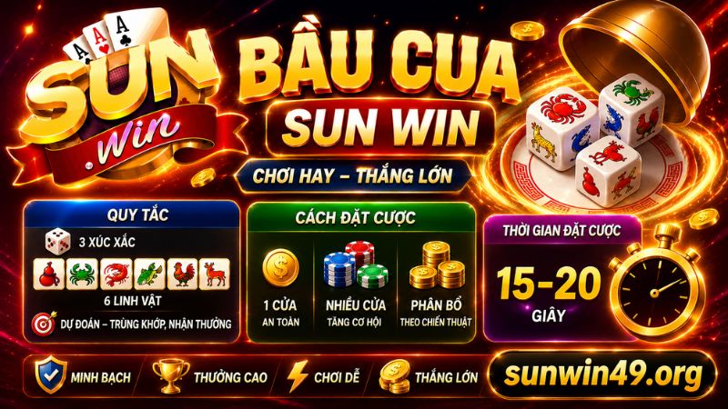 Cách chơi bầu cua luôn thắng dễ hiệu tại SUN WIN