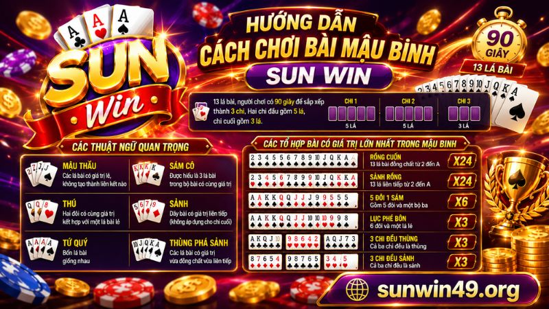 Hướng dẫn chi tiết cách chơi bài Mậu Binh dễ thắng tại SUN WIN